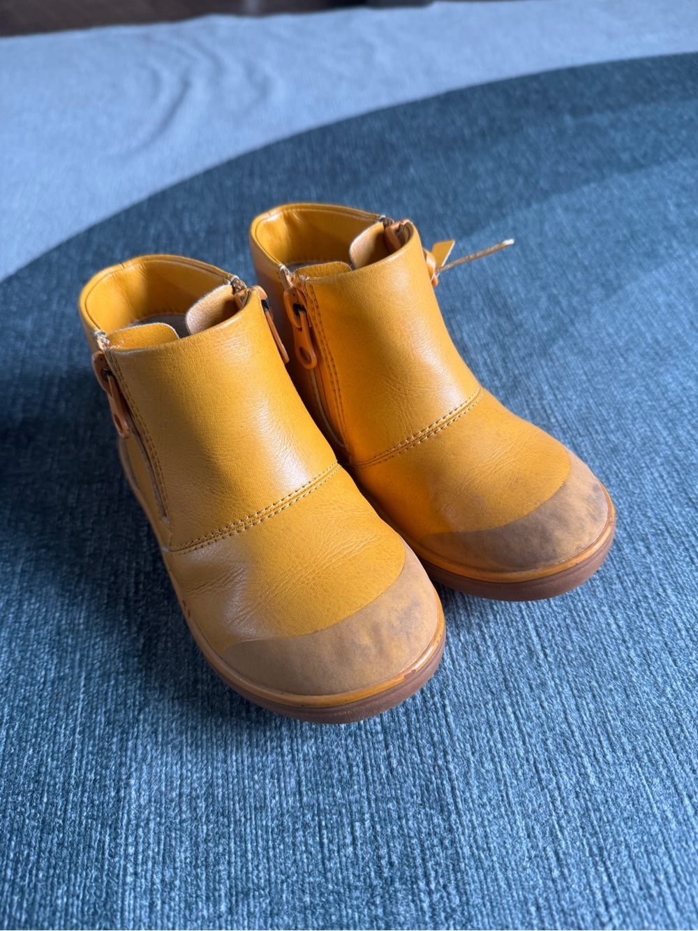 Livie & Luca Mustard Yellow waterproof Kids Zip Booties